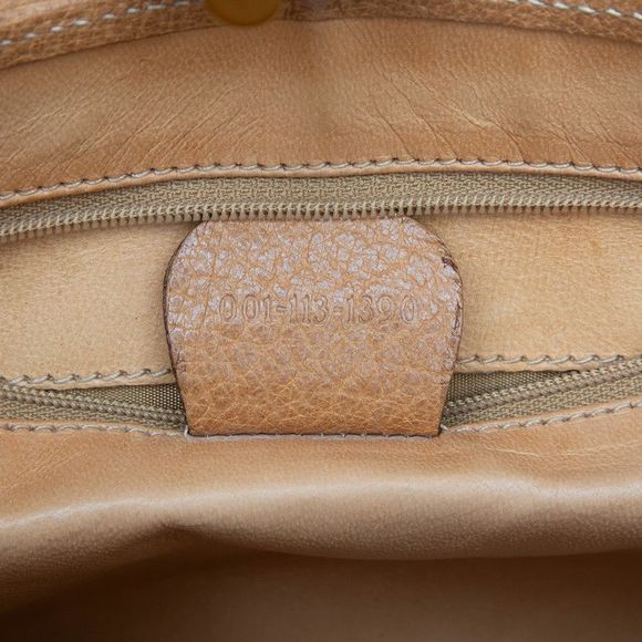 Gucci Jackie Handbag Shoulder Bag 001 113 1390 Beige Brown Canvas Leather - Picture 6 of 6